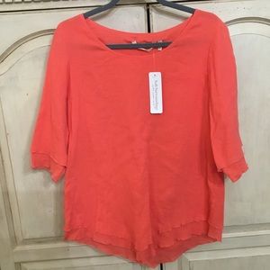 Soft Surroundings Women’s Celosia Orange Siesta Key Tunic Blouse Size XS NWT